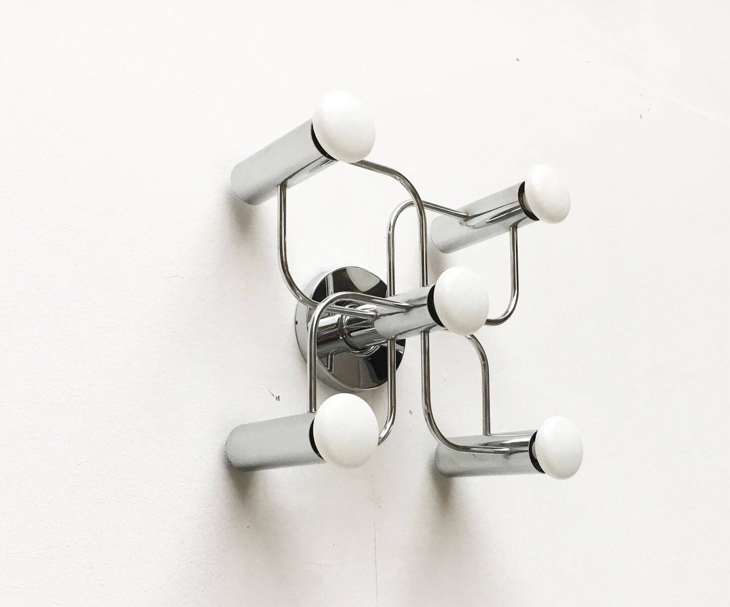 Vintage German Space Age ceiling lamp by Gaetano Sciolari for Leola, 1970s.