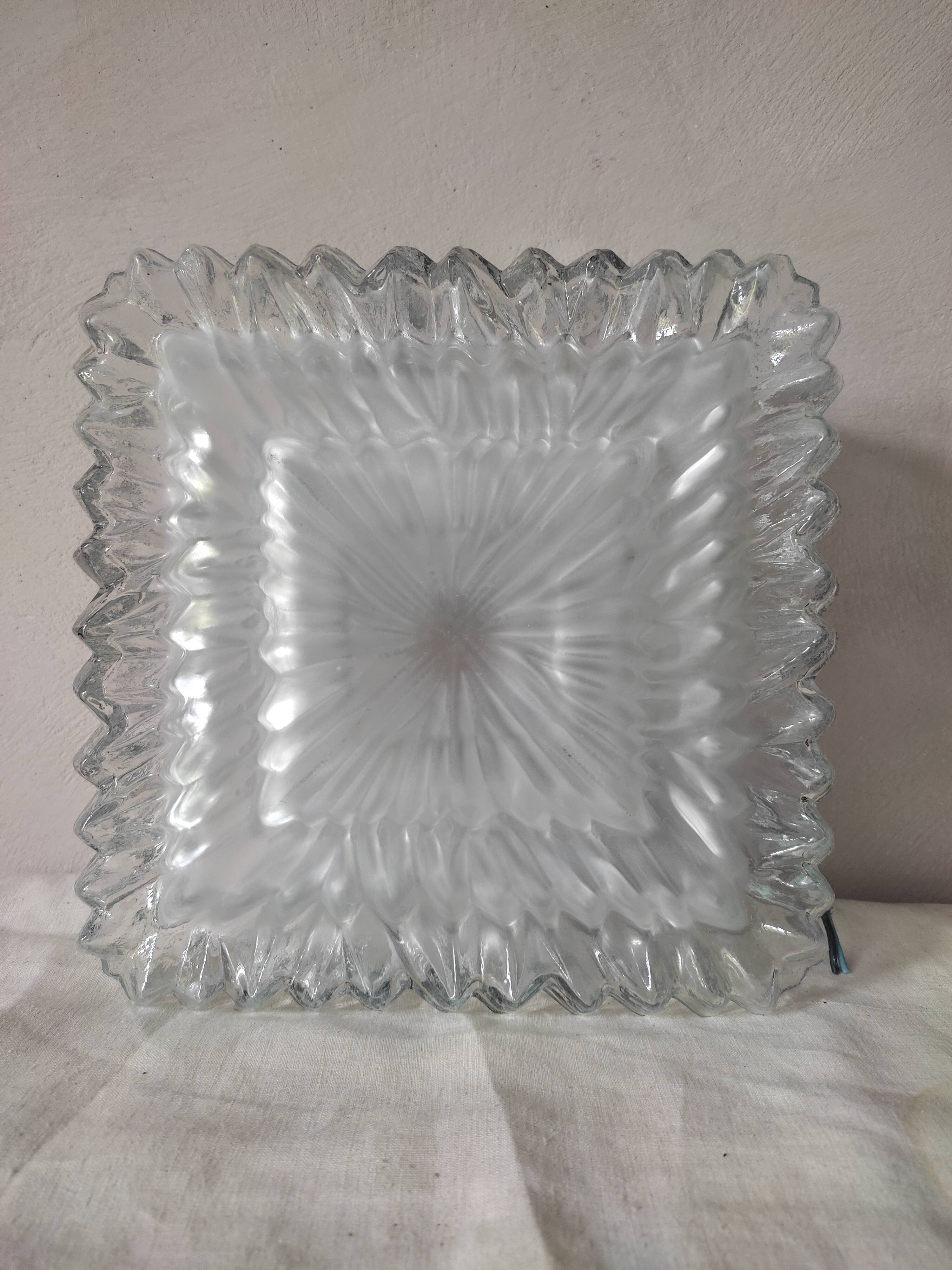 Glass square ceiling light