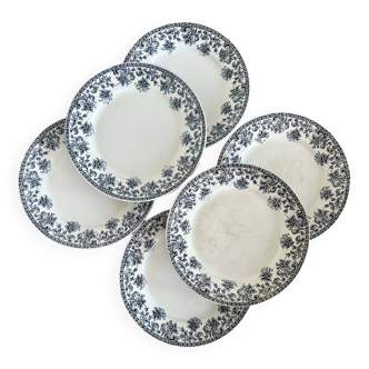 Set of 12 iron earth plates Saint-Amand model Jane