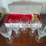 5 verres à eau cristal d'arques modèle durand diamant