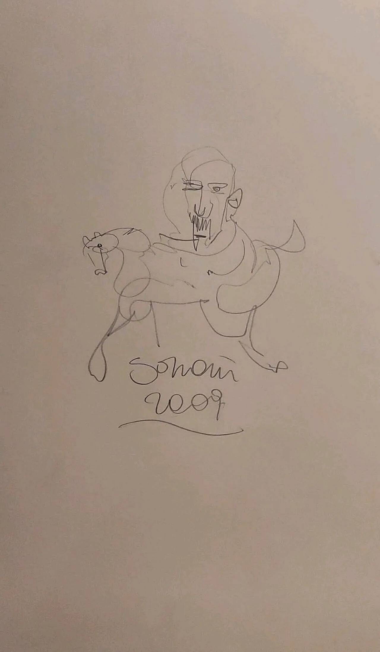 Watercolor by Pietro Soriani, pencil on paper, 2000s