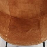 Two vintage suede balloon chairs from Lusch Erzeugnis