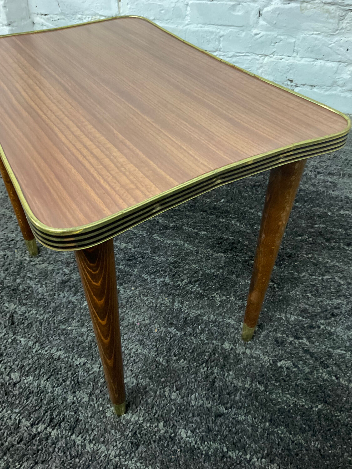 Vintage side table in Formica and teak 70s