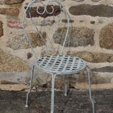 Series of 6 wrought iron garden chairs