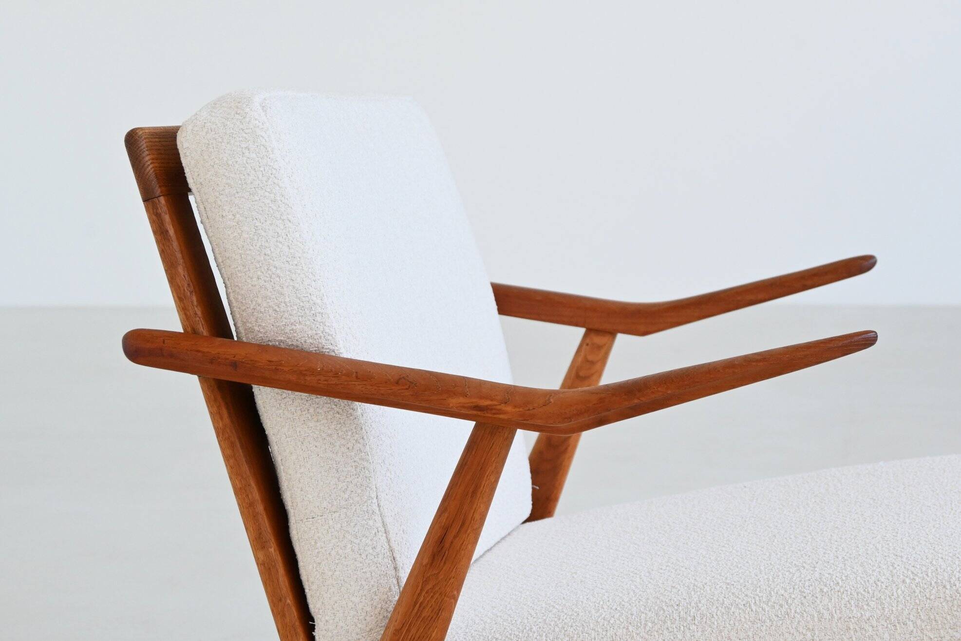 Fauteuil lounge H. Brockmann Petersen en chêne Komfort Danemark 1960