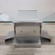 Square Coffee Table In Steel And Glass, Italy 1970s