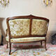 Mercie frères walnut banquette in louis xv style 19th century