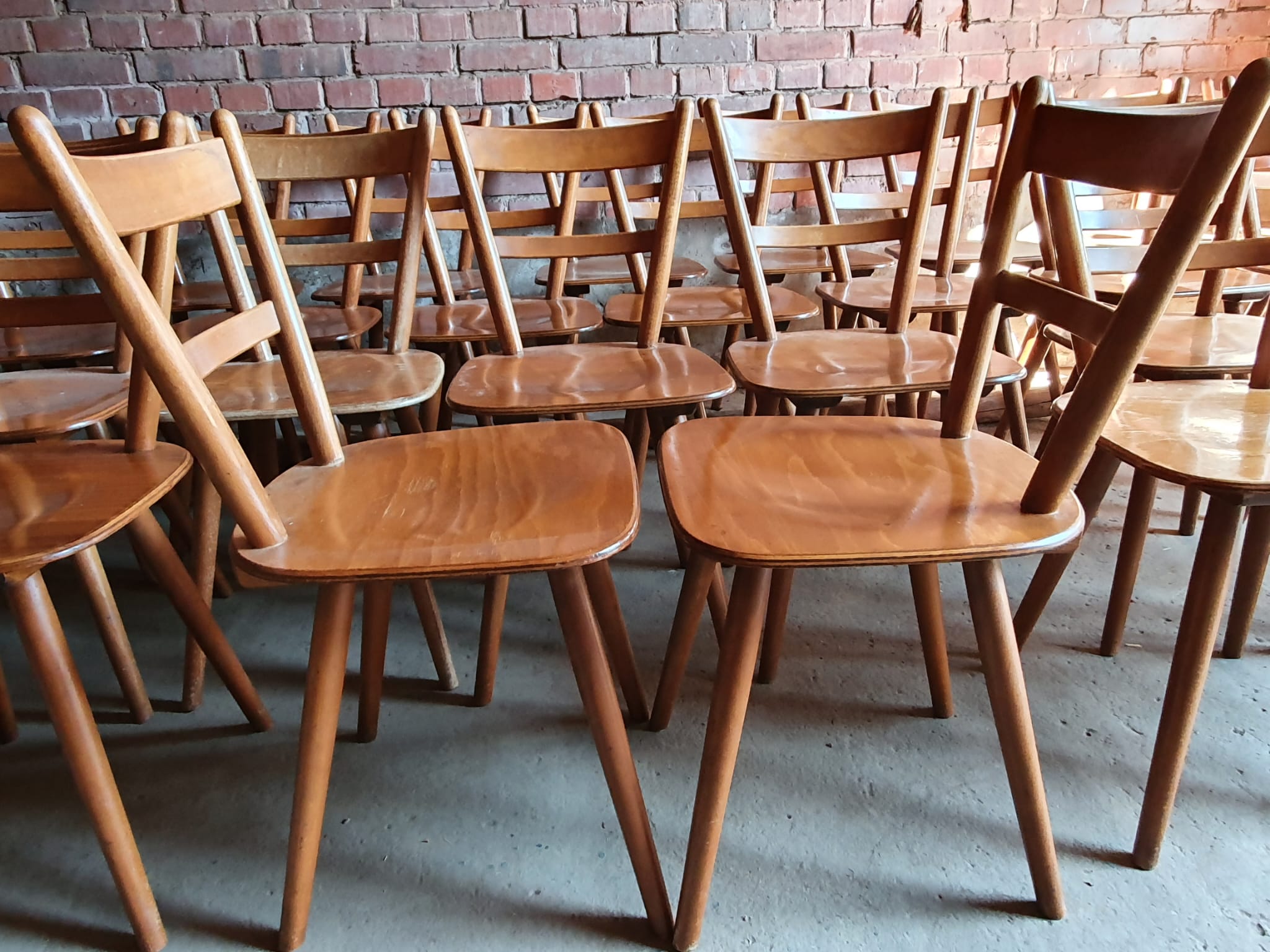 Set of 14 Scandinavian bistro chairs year 60
