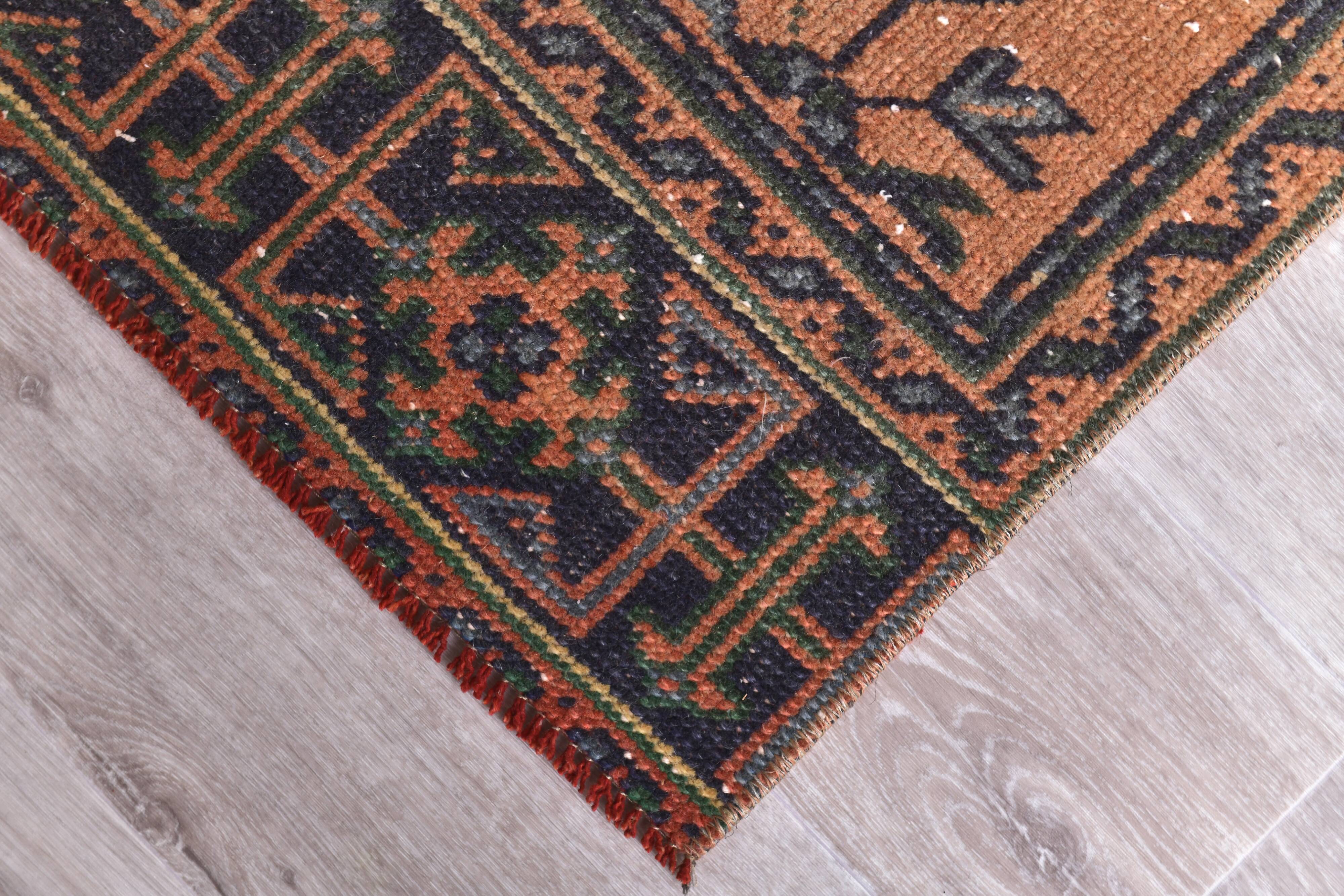 Orange & Navy Blue Turkish Runner Rug 87x337Cm SK 240636
