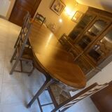 Table in solid cherry wood in Louis XV style.