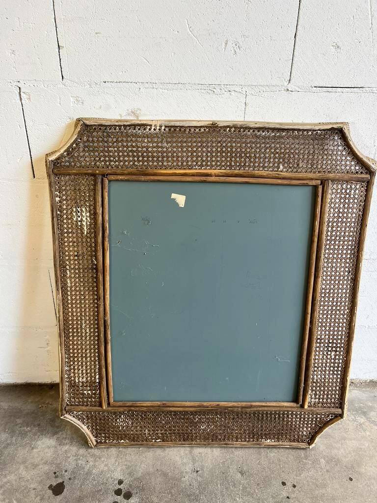 Vintage rattan mirror / romantic wall mirror