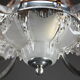 Art Deco chandelier in nickel-plated metal and copper
