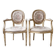 Fauteuils Louis XVI beige en tissu