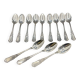 Set of 12 small BOULENGER spoons in silver-plated metal