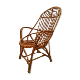 Fauteuil rotin coquille vintage