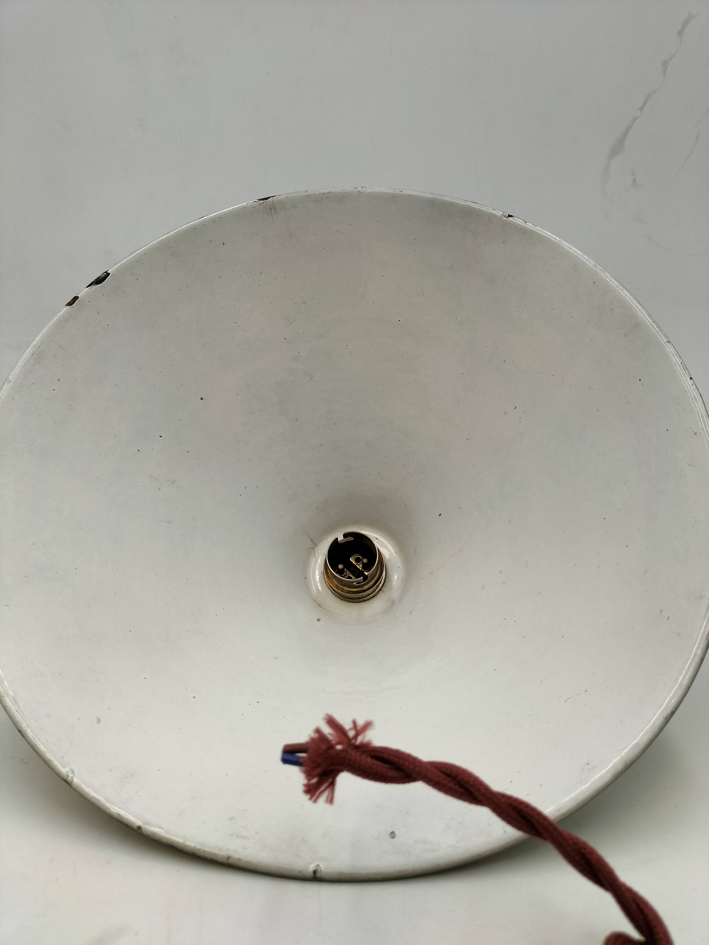 Enameled sheet metal cone pendant light