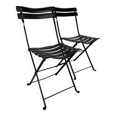 Paire de chaises Celestina Marco Zanuso Zanotta cuir noir