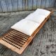 Vintage Yew Wood Bench with 3 Cushions