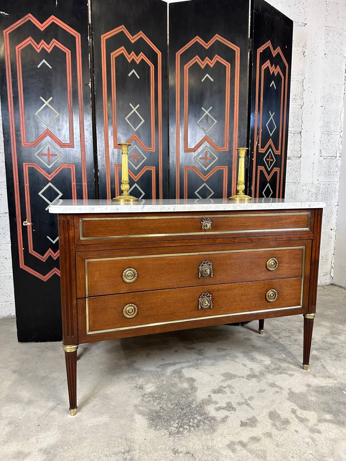 Louis XVI style mahogany chest of drawers