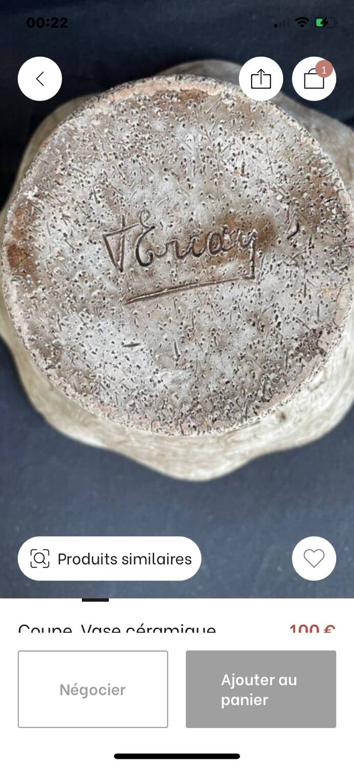 Cup, ceramic vase Francis Triay