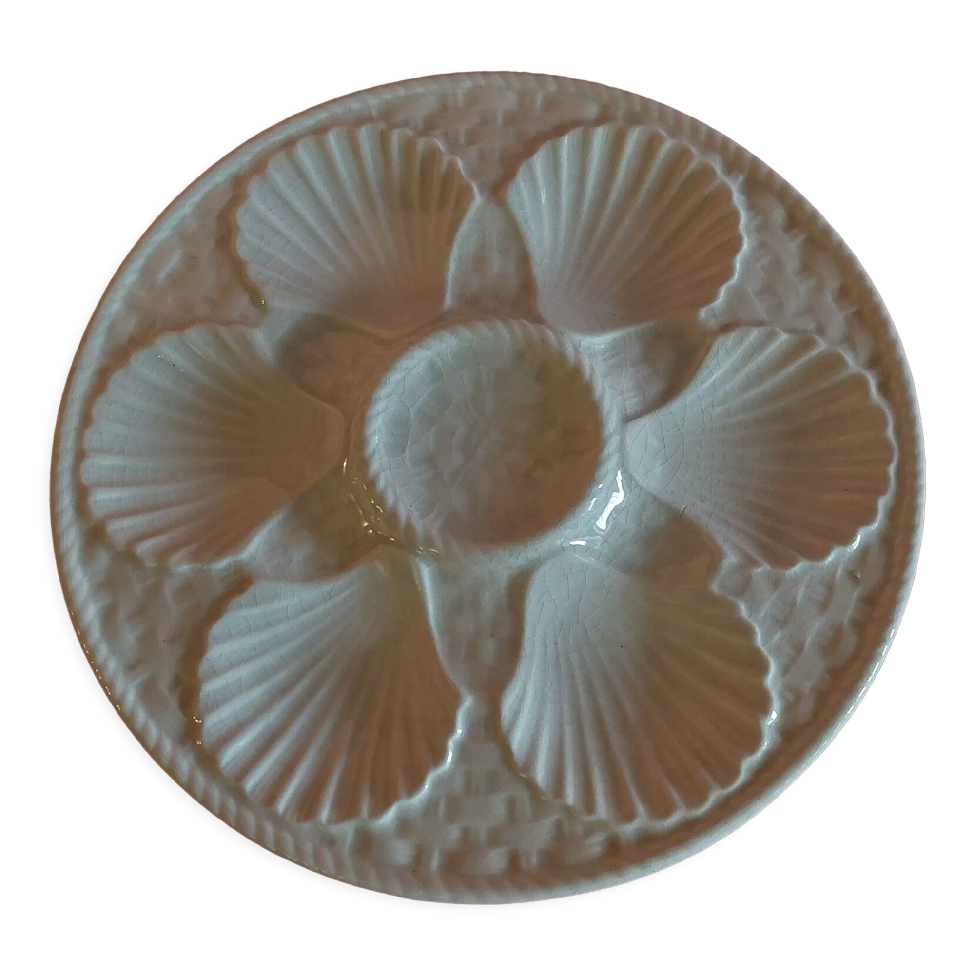Longchamp white earthenware oyster plate