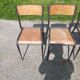 Série de 4 chaises vintage en fer et métal