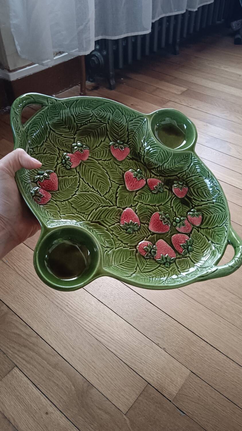 Strawberry slipware dish