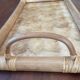 Plateau nacre et rotin vintage
