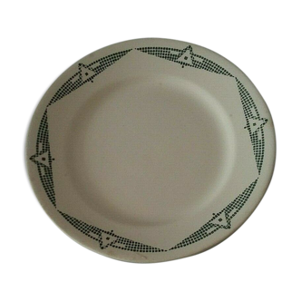 Beautiful flat plate in earthenware marked PB Limoges model Henri early 20th