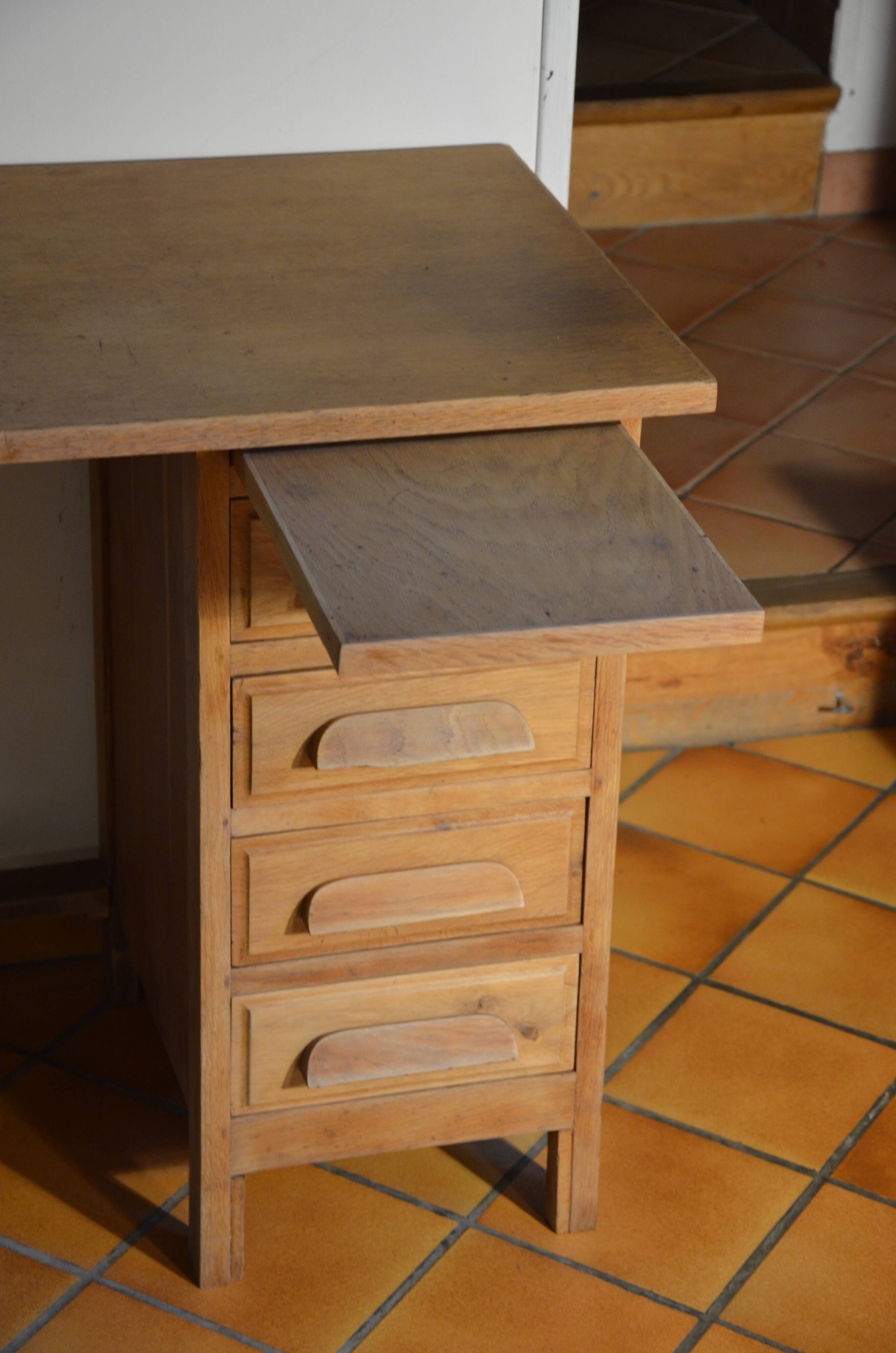 Small vintage oak administration desk