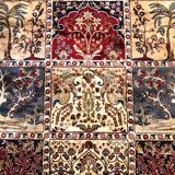 Wool carpets, cloisonné decorations of birds and gardens, mechanical weaving. New condition.