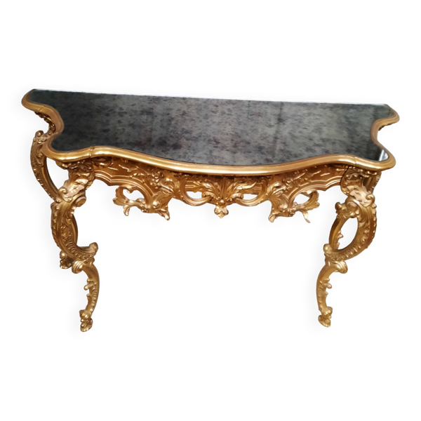 Console dorée style Louis XV