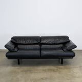 Black leather Alanda sofa by Paolo Piva for B&B Italia, 1980s