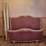 Louis XV style basket bed with upholstered base