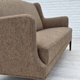 Années 1960, canapé 3 places danois, laine d'ameublement, bois de teck.