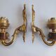 Paire d'appliques murales en bronze style Empire anciennes