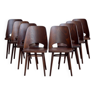 Ensemble de 8 chaises de salle à manger par Radomir Hofman pour TON, modèle 514, milieu XXème