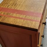 Terracotta patina oak chest of drawers