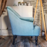 Vintage toad armchair blue velvet 70s