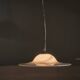 Pair of 1970s Italian Murano Opaline Glass and Brass Pendant Lights