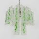 Mid-Century Italian Chandelier with Hanging Glass Plates Green Decor