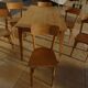 6 vintage Baumann wooden bistro chairs in their patina