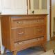 Wood and rattan chest of drawers