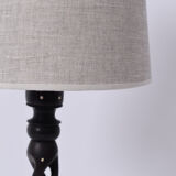 Turned wood twist lamp, 1960s.