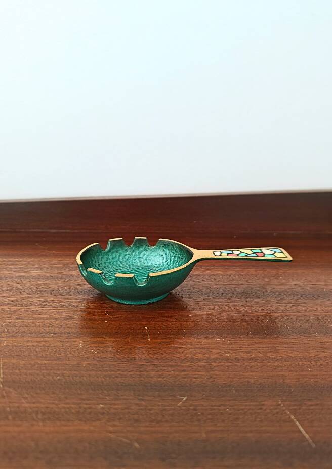 Mosaic and Brass Ashtray from the 1960s