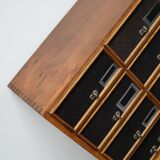 German industrial apothecary cabinet in oak and pine, mid-20th century