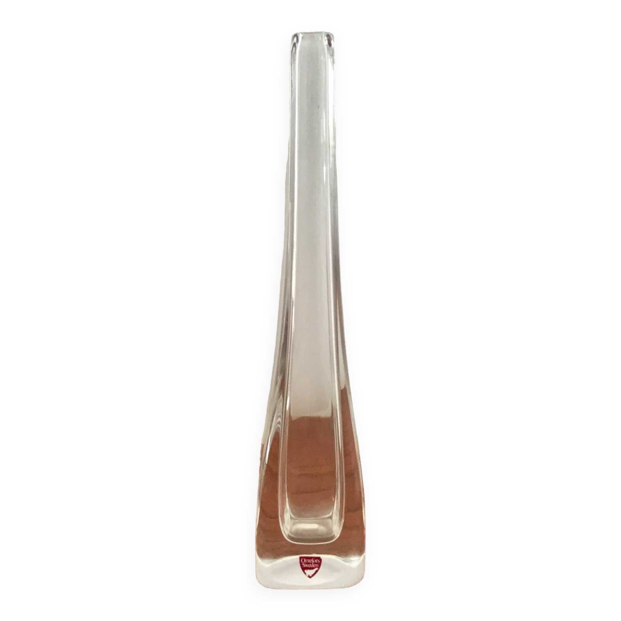 Vintage glass vase by Nils Landberg for Orrefors 1960s