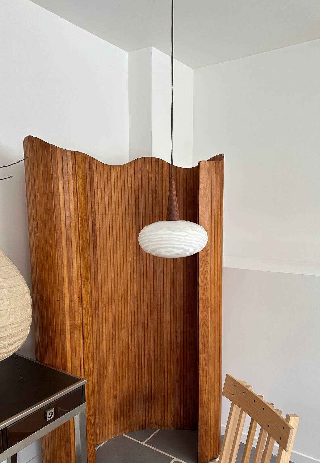 Opaline pendant light Louis Kalff