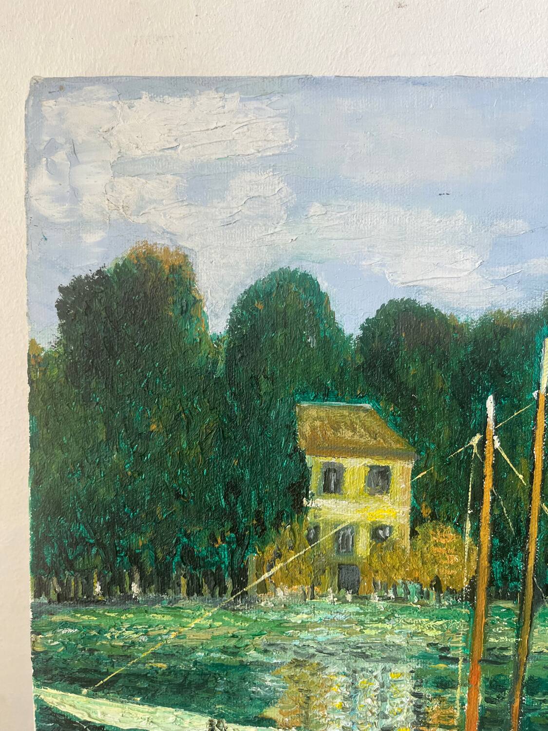 Riverboats on the Seine, signed