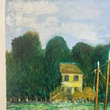 Riverboats on the Seine, signed